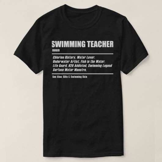 Schwimmlehrer Definition Wasser T-Shirt (Design vorne)