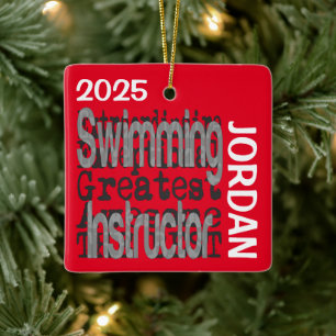 Schwimmlehrer Extraordinär CUSTOM Keramikornament