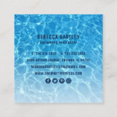 Schwimmlehrer Quadratische Visitenkarte (Rückseite)