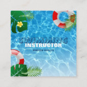 Schwimmlehrer Quadratische Visitenkarte (Vorderseite)