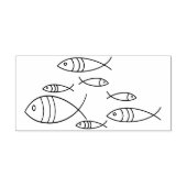 Schwimmlinie Fisch Zeichnend Kunst Gummistempel (Prägung)