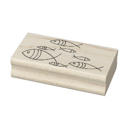 Schwimmlinie Fisch Zeichnend Kunst Gummistempel