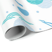 Schwimmmädchen im Wasserkunstmuster Geschenkpapier (Rolleneckpunkt)