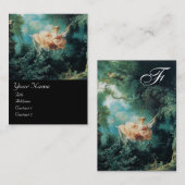 SCHWIMMMONOGRAM, grün rosa schwarz Visitenkarte (Vorne/Hinten)