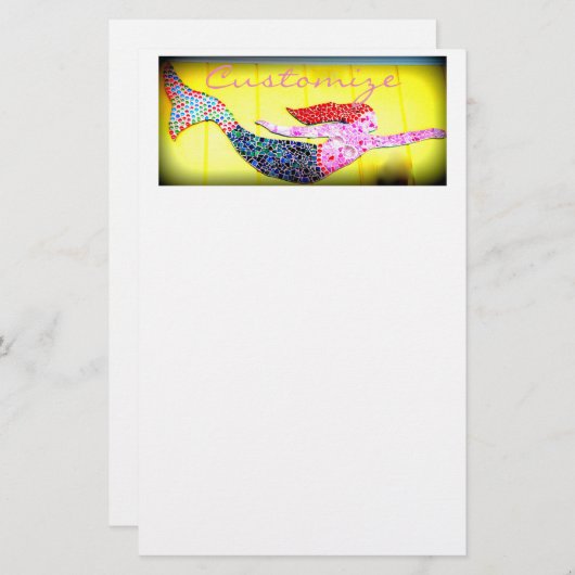 Schwimmmosaike Briefpapier (Vorne/Hinten)