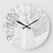 Schwimmpfau Große Wanduhr (Vorderseite)