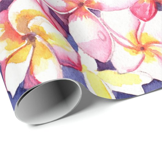Schwimmplumeria Geschenkpapier (Rolleneckpunkt)