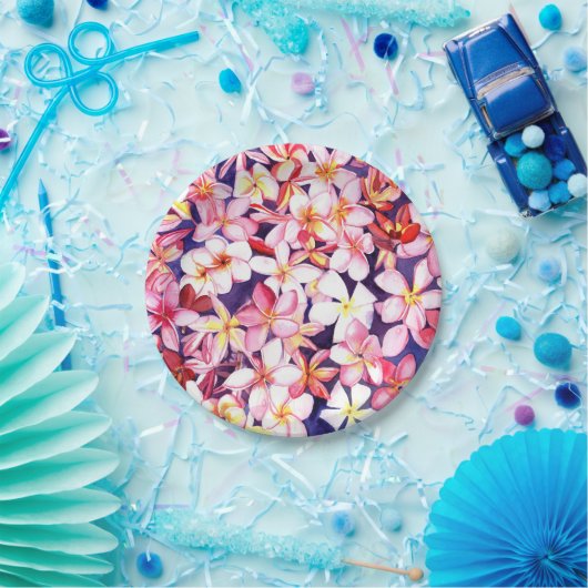 Schwimmplumeria Pappteller (Party)