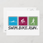 Schwimmradbahn (Triathlon) Postkarte (Vorne/Hinten)