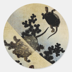Schwimmschildkröten Runder Aufkleber