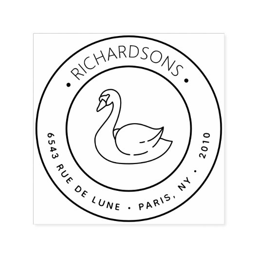 Schwimmschwan-Ikone-Rücksendeadresse Permastempel (Design)
