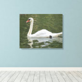 Schwimmschwan Leinwanddruck (Insitu (Holzboden))