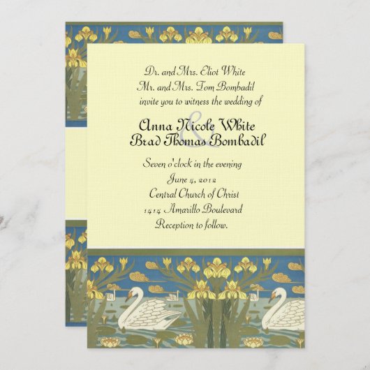 Schwimmschwäne Einladung (Vorne/Hinten)