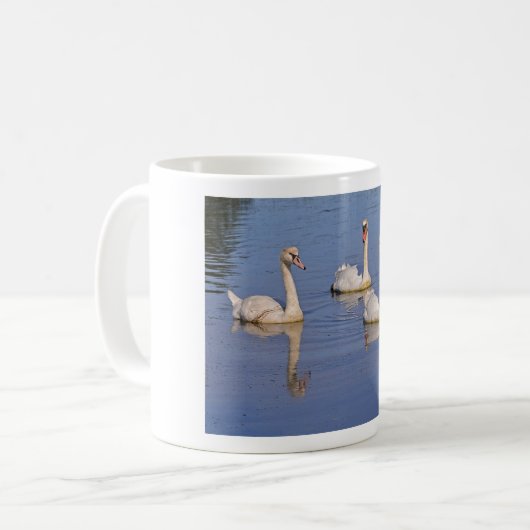 Schwimmschwäne Kaffeetasse (Vorderseite Links)