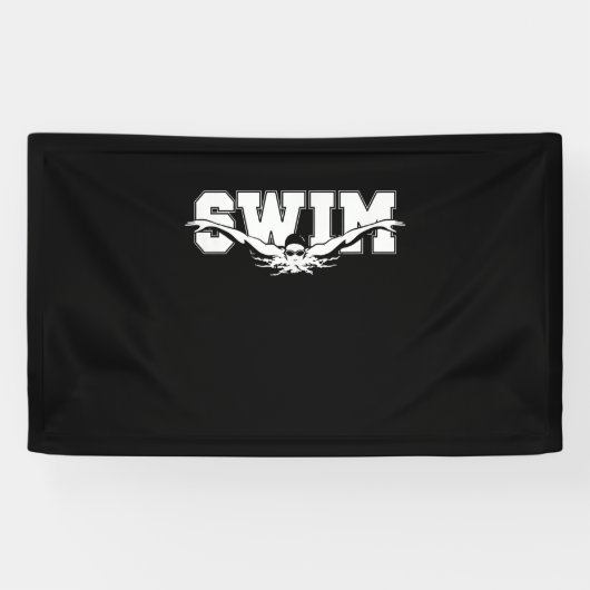 Schwimmschwimmer im Wettbewerb Sportliche Geschenk Banner (Horizontal)