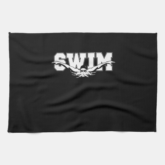 Schwimmschwimmer im Wettbewerb Sportliche Geschenk Geschirrtuch (Horizontal)