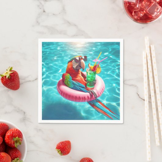 Schwimmsittich im Pool Serviette (Beispiel)