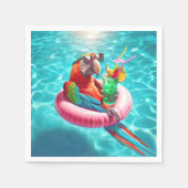 Schwimmsittich im Pool Serviette (Vorderseite)