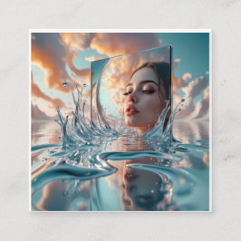 Schwimmspiegelplatte erhebt sich aus dem ruhigen M Begleitkarte