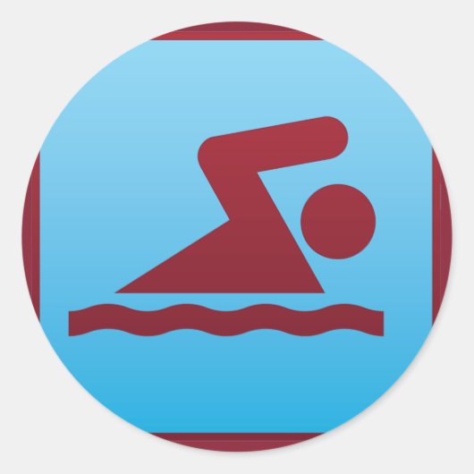 Schwimmsport Runder Aufkleber (Vorderseite)