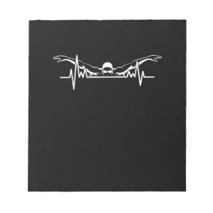 Schwimmteam Swimming Heartbeat Schwimmerin Frauen Notizblock