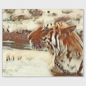 Schwimmtiger Geschenkpapier (Flach)