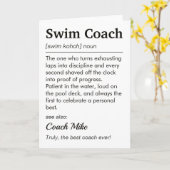 Schwimmtrainer-Definition Personalisiertes Danke Karte (Gelbe Blume)