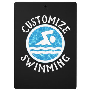 Schwimmtrainer - Name und Farbe des Teams Klemmbrett