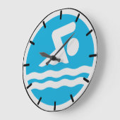 Schwimmuhr für Schwimmbad oder Schwimmbäder Große Wanduhr (Winkel)