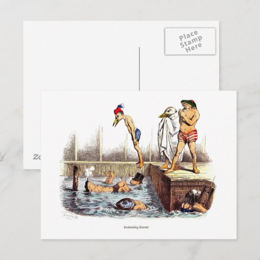 Schwimmunterricht Postkarte (Vorne/Hinten)