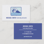 Schwimmunterricht, Schwimmbadlehrer-Visitenkarte Visitenkarte (Vorne/Hinten)