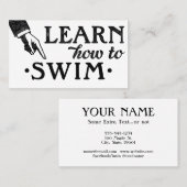 Schwimmunterricht Visitenkarten - Cool Vintage Visitenkarte (Vorne/Hinten)
