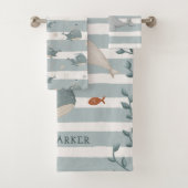 Schwimmwale Handtuchhandtuch Set mit Namen (Insitu)