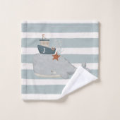 Schwimmwale Handtuchhandtuch Set mit Namen (Waschlappen)