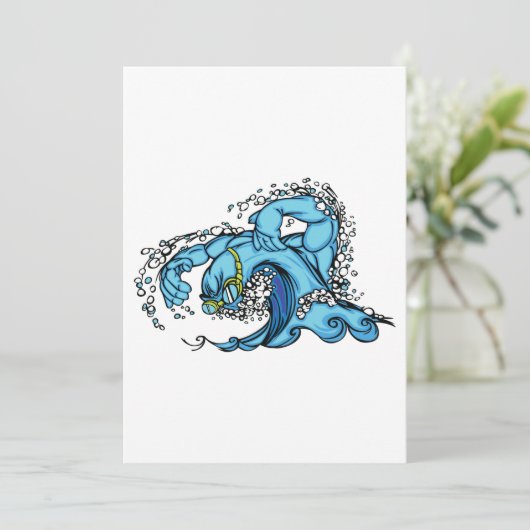 Schwimmwelle Einladung (Stehend Vorderseite)