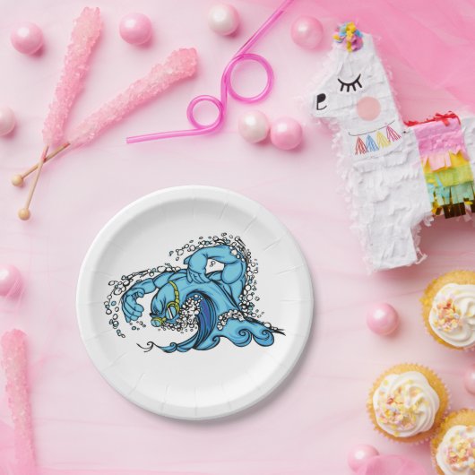 Schwimmwelle Pappteller (Party)