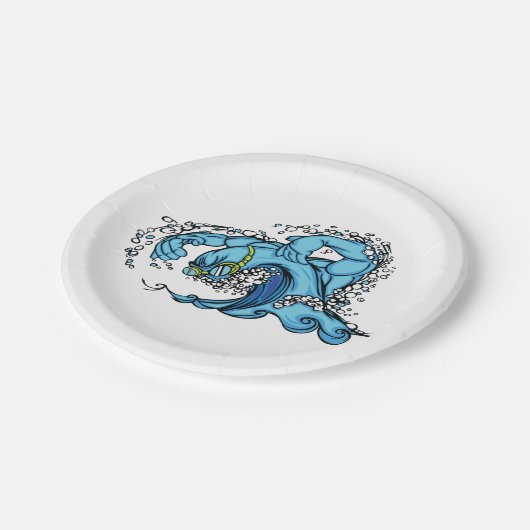 Schwimmwelle Pappteller (Schrägansicht)