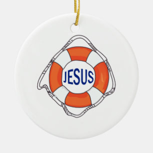 SCHWIMMWESTE JESUS KERAMIKORNAMENT