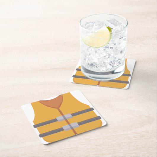 Schwimmweste Rechteckiger Pappuntersetzer (Vor Ort)