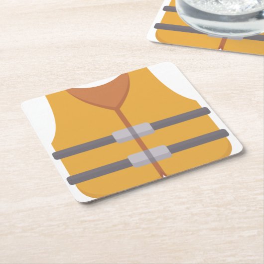 Schwimmweste Rechteckiger Pappuntersetzer (angewinkelt)