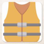 Schwimmweste Rechteckiger Pappuntersetzer (Vorderseite)