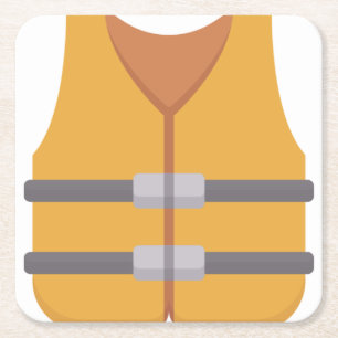 Schwimmweste Rechteckiger Pappuntersetzer
