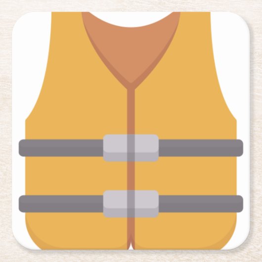 Schwimmweste Rechteckiger Pappuntersetzer (Vorderseite)