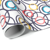 Schwindel-Doodle-Kreise auf weiß Geschenkpapier (Rolleneckpunkt)