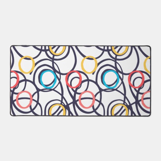 Schwindel-Doodle-Kreise auf weiß Schreibtischunterlage (Vorderseite)