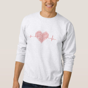 Schwindel Herzschlag Minimalistisches EKG-Design Sweatshirt