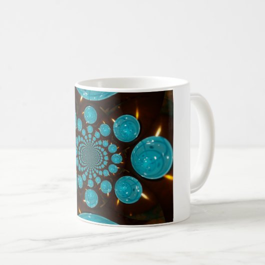 Schwindeldarstellung von Cyan Lights Kaleidoskop Kaffeetasse (VorderseiteRechts)