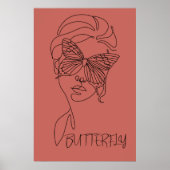 Schwindelfreude: Schmetterling und Frauenfreundlic Poster (Vorne)
