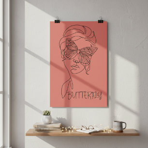 Schwindelfreude: Schmetterling und Frauenfreundlic Poster