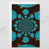 Schwindelnde Anzeige von Cyan Lights Kaleidoskop A Briefpapier (Vorne/Hinten)